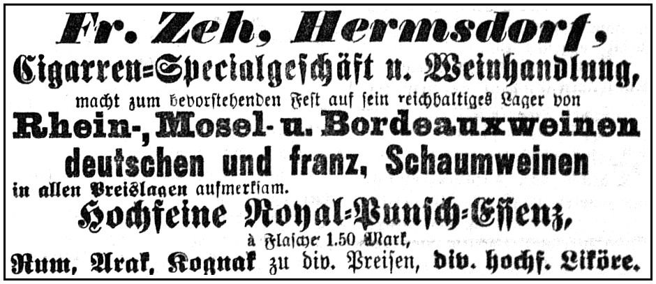 1901-12-21 Hdf Weinhandlung Zeh